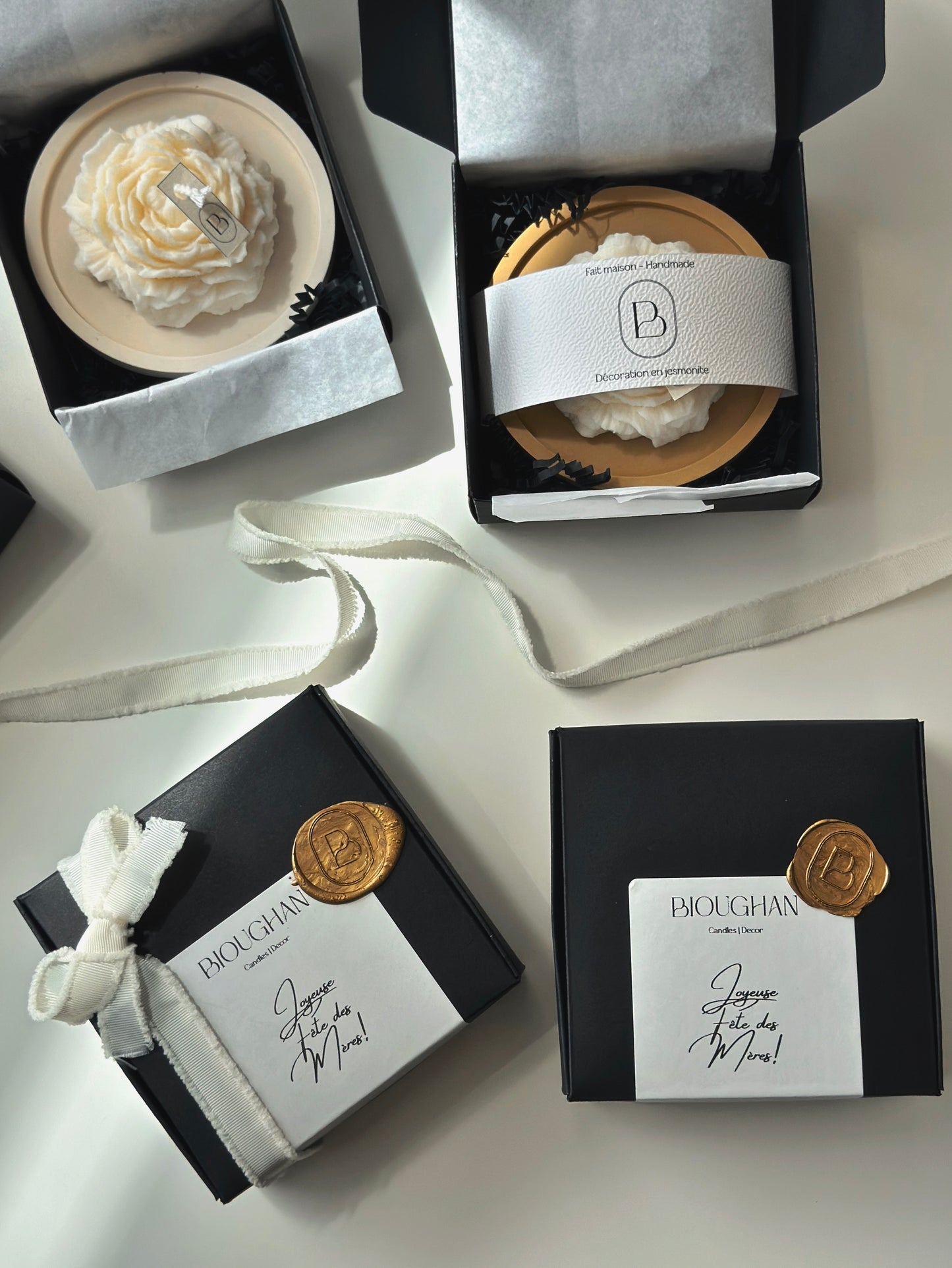 Coffret Cadeau | Plateau Jesmonite & Bougie Pivoine
